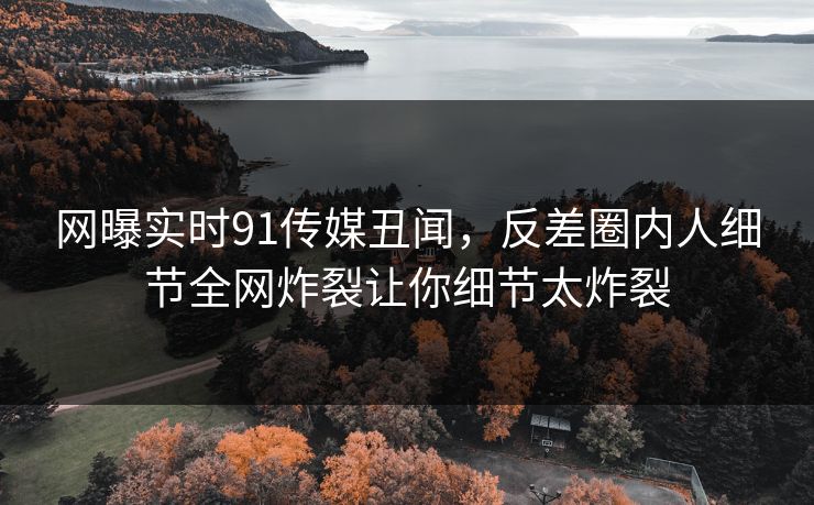 网曝实时91传媒丑闻,反差圈内人细节全网炸裂让你细节太炸裂
